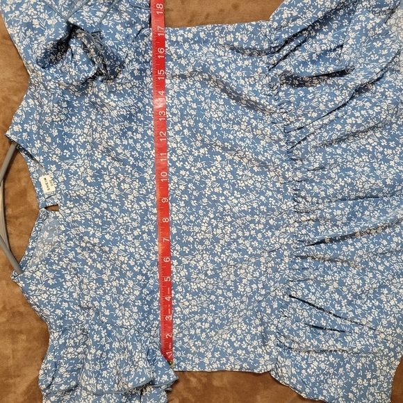 Shein girls ditsy floral print butterfly sleeve peplum blouse size 11-12y - Picture 4 of 5